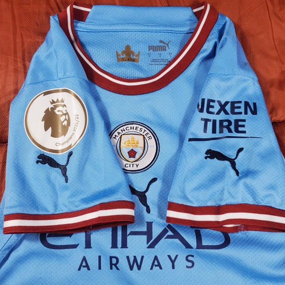 Manchester City FC Home Jersey 21/22‎ Puma Adult Small #7 Addie - Picture 8 of 13